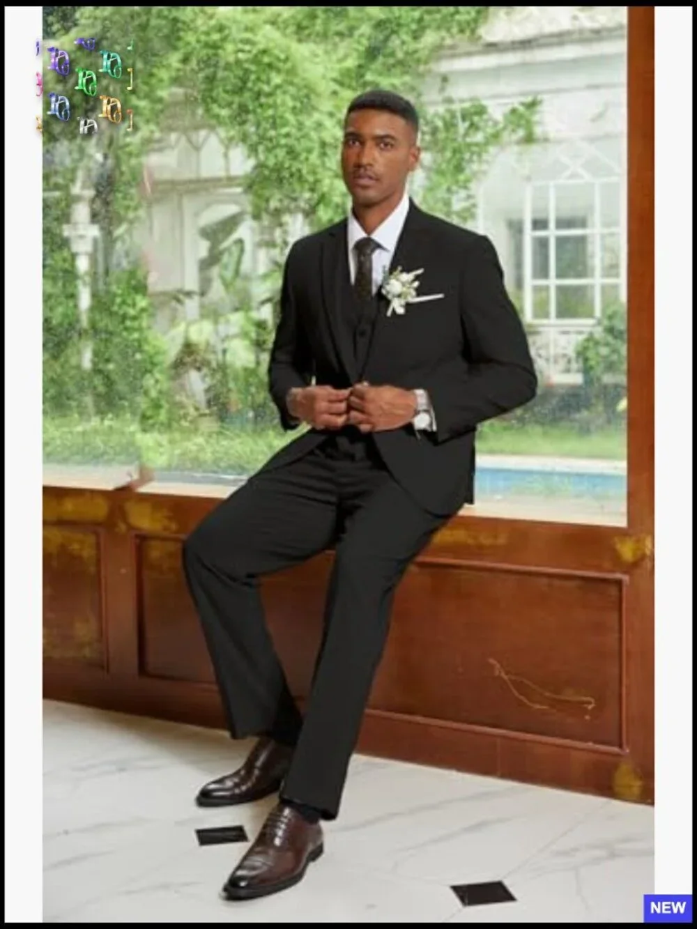 Linen Blend Three Piece Suit Set Regular Fit Blazer Vest Pants Formal Casual